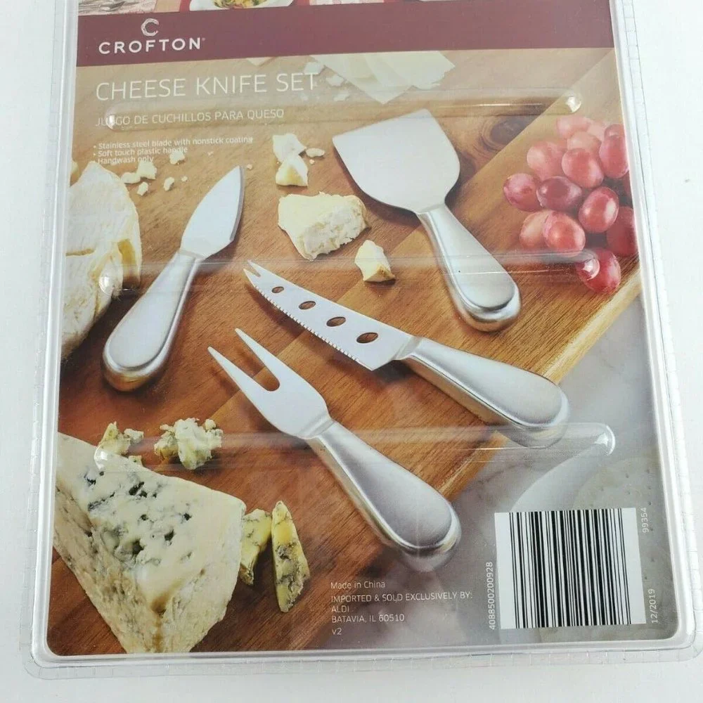 Crofton 4 Piece Cheese Knife Set Stainless Steel Blade Brand New in Package
